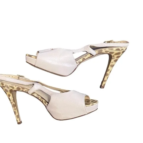 Kate Spade Animal Print Leather Slingback Platform Heels l Women size 6 Shoes
