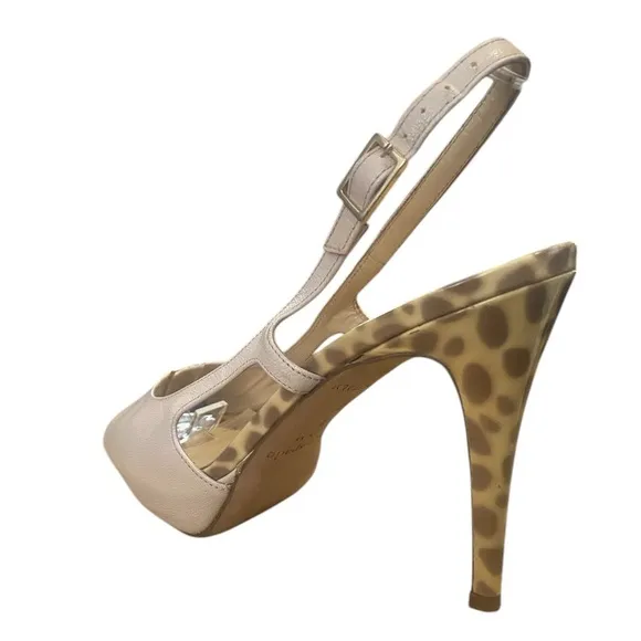 Kate Spade Animal Print Leather Slingback Platform Heels l Women size 6 Shoes