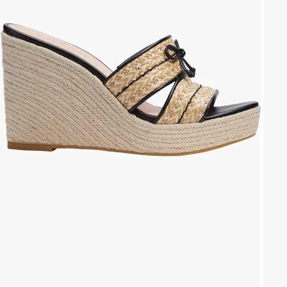 kate spade Black and Tan Wedge Sandals
