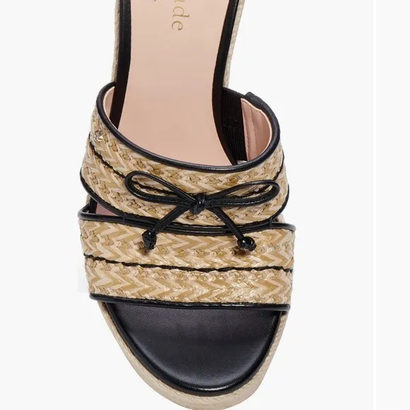 kate spade Black and Tan Wedge Sandals