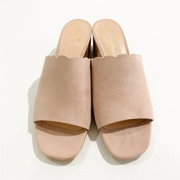 Kate Spade blush pink suede mules