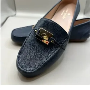 Kate Spade Carmen Loafers Navy Dark Blue Leather Size 10