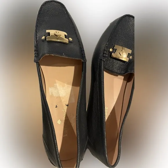 Kate Spade Carmen Loafers Navy Dark Blue Leather Size 10