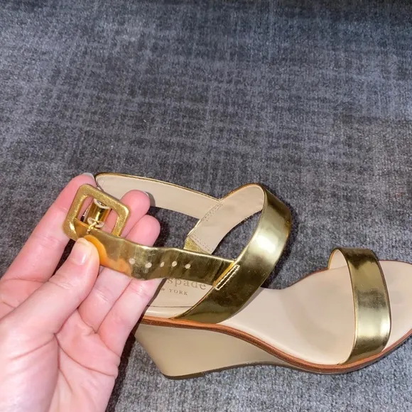 Kate Spade Gold Wedge Sandals