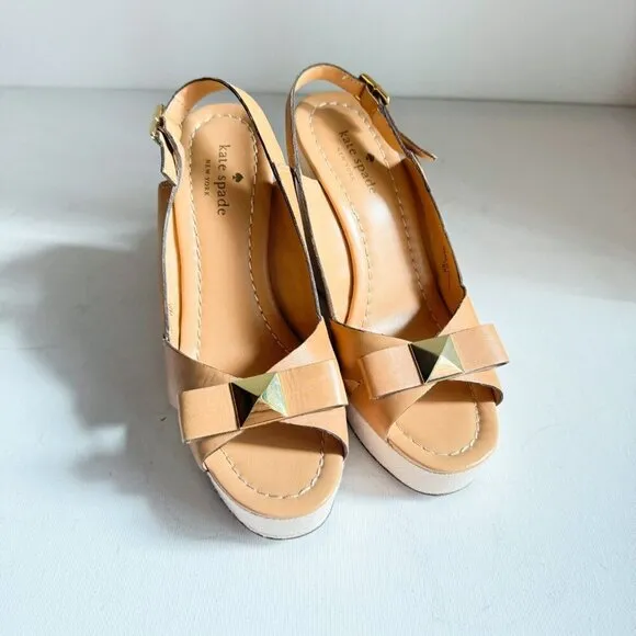 Kate Spade Light Beige wedge heel Sandals 7.5