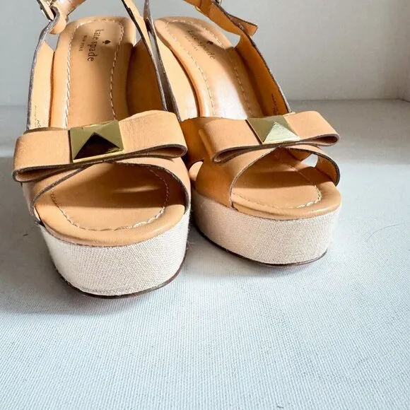 Kate Spade Light Beige wedge heel Sandals 7.5