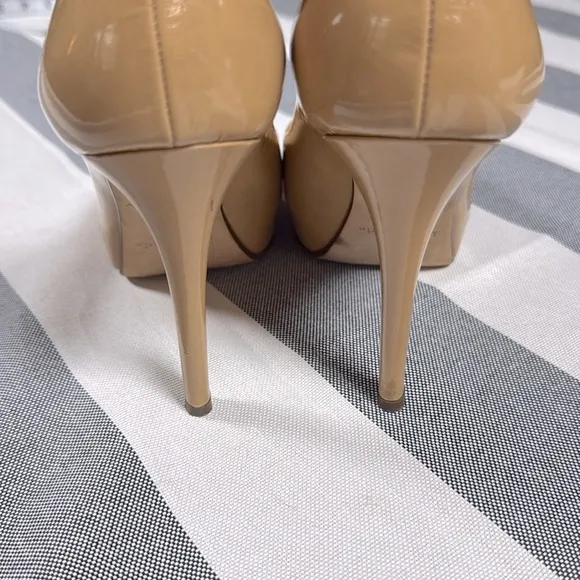 Kate Spade Lori Platform Heel Tan Patent Leather Size 10