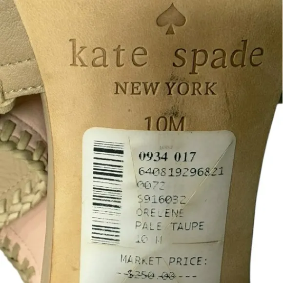 Kate Spade New York Orlene Peep Toe Block Heel Sandals Pale Taupe 10