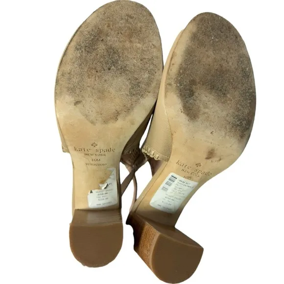 Kate Spade New York Orlene Peep Toe Block Heel Sandals Pale Taupe 10