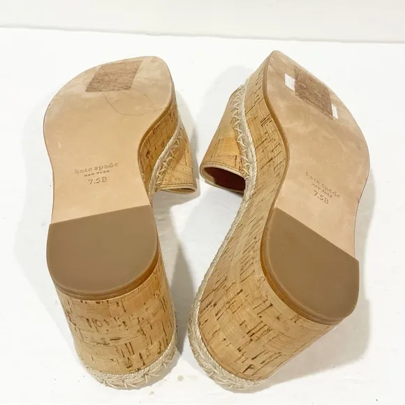 Kate Spade New York Size 7.5B Cosette Cork Wedge Sandals
