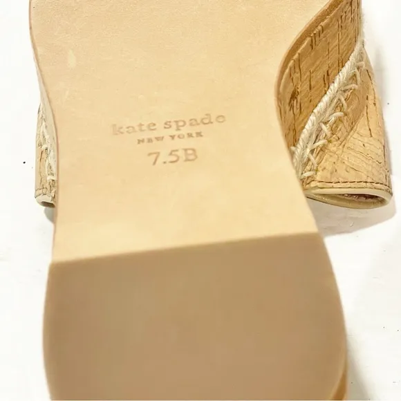 Kate Spade New York Size 7.5B Cosette Cork Wedge Sandals