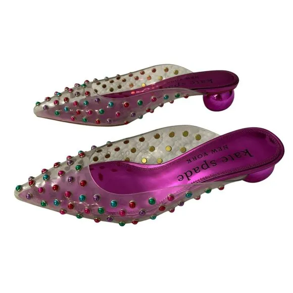Kate Spade Sz 8 $298 Honor Slip On Mule Spherical Pump Multi Shoes NEW