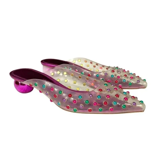 Kate Spade Sz 8 $298 Honor Slip On Mule Spherical Pump Multi Shoes NEW