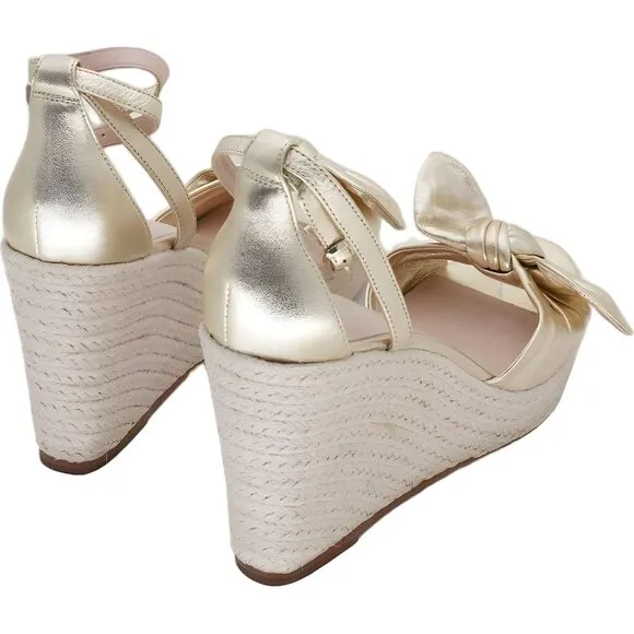 Kate Spade Tianna Gold Wedge Sandals Women's Size 9M