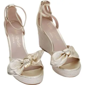 Kate Spade Tianna Gold Wedge Sandals Women's Size 9M