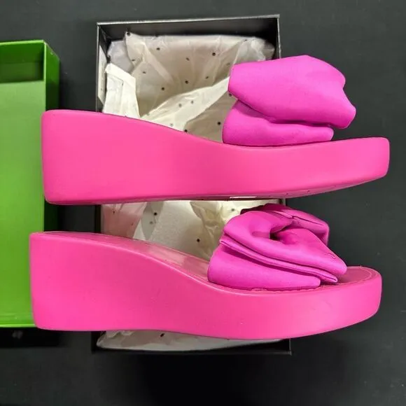 Kate Spade Neoprene Bikini Wedge Sandals 9 Rhododendron Grove