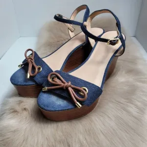 Kate Spade New York Denim Womens Wedge Shoes