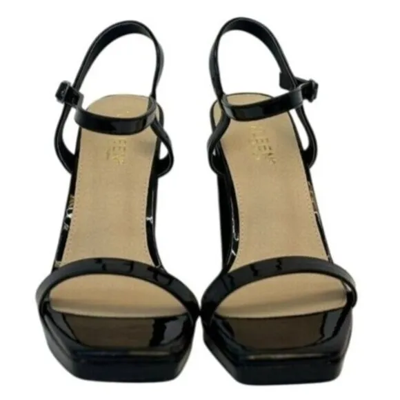 KAYLEEN / Nahlah-7 / Black Patent / Leather/  High Block Heel / Sandals