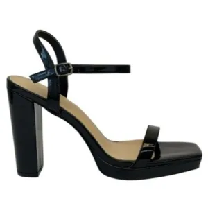 KAYLEEN / Nahlah-7 / Black Patent / Leather/  High Block Heel / Sandals