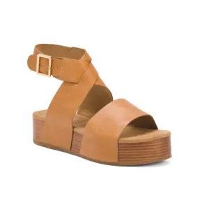 KELSI DAGGER Tan Leather Dunes Ankle Platfrom Sandals