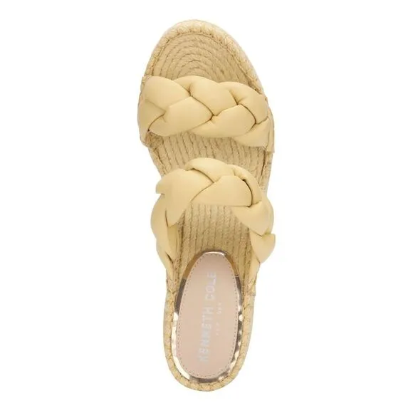 KENNETH COLE NEW YORK Womens Yellow 1-1/2&quot; Platform Wedge Shoes 9.5 M