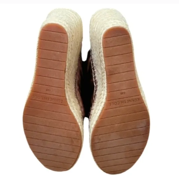 Kenneth Cole Odelle 2 Espadrille Sandals Blush Pink Metallic Satin Twisted Knot