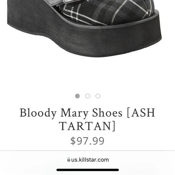 Killstar Bloody Mary Ash Tartan platform shoes