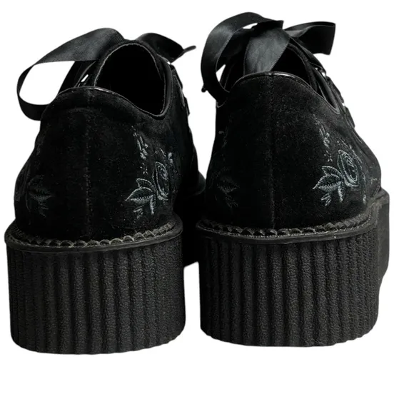 Killstar Luci-Fairy Creeper Platform Shoes Black Embroidered Goth Size 9