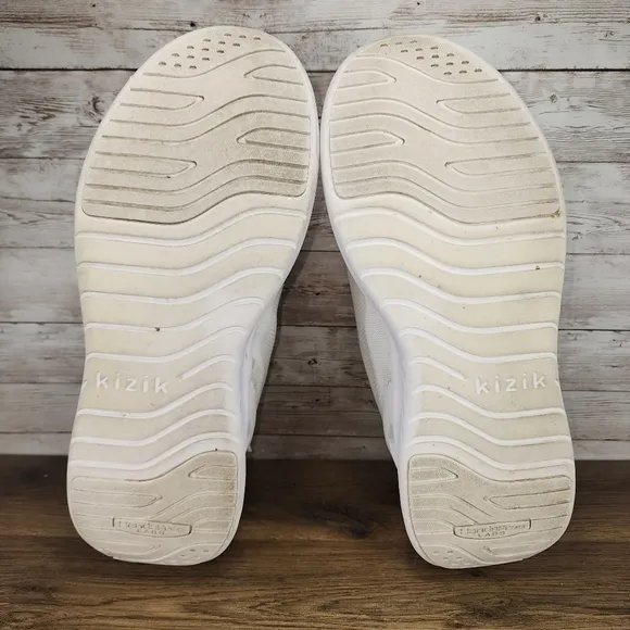 Kizik Mens Athens White Hands Free Sneakers Athletic Shoes Size 11 Wide
