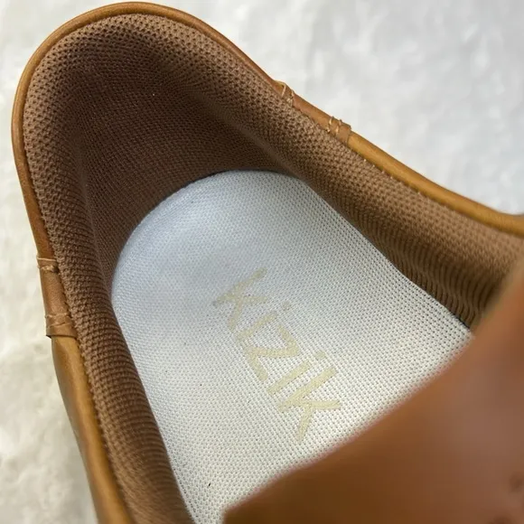 KIZIK Vegas Leather Hands Free Shoe Chestnut Step In Slip On Travel Airport 11.5