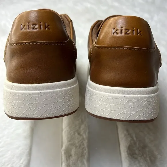 KIZIK Vegas Leather Hands Free Shoe Chestnut Step In Slip On Travel Airport 11.5