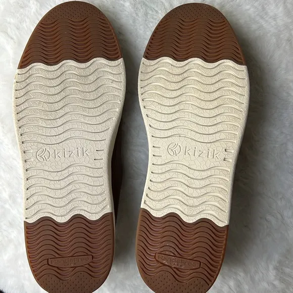 KIZIK Vegas Leather Hands Free Shoe Chestnut Step In Slip On Travel Airport 11.5