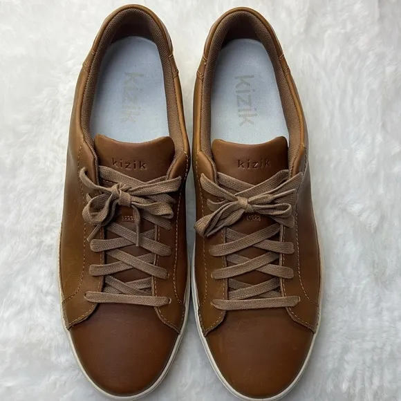 KIZIK Vegas Leather Hands Free Shoe Chestnut Step In Slip On Travel Airport 11.5