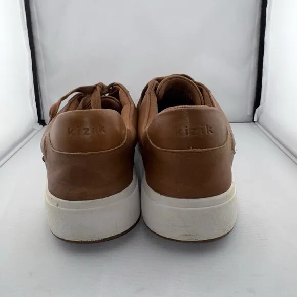 Kizik Vegas Sneakers Men’s 12 Women’s 13.5 Brown Leather Lace Up Casual Shoes