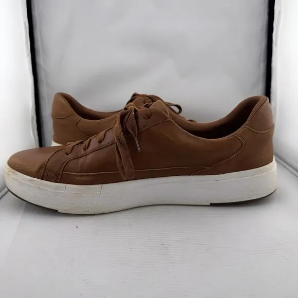 Kizik Vegas Sneakers Men’s 12 Women’s 13.5 Brown Leather Lace Up Casual Shoes
