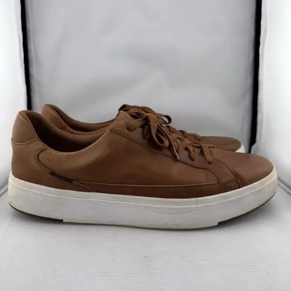 Kizik Vegas Sneakers Men’s 12 Women’s 13.5 Brown Leather Lace Up Casual Shoes
