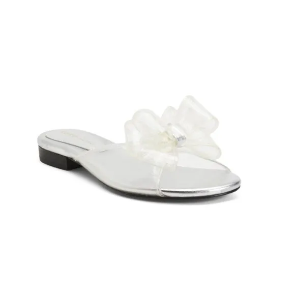 KOKO   PALENKI Silver/Clear Dalia Bow Sandals