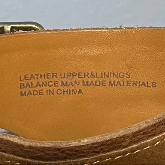 KORK-EASE / Berit Wedge Tan Leather Peep Toe Sandals Size 8
