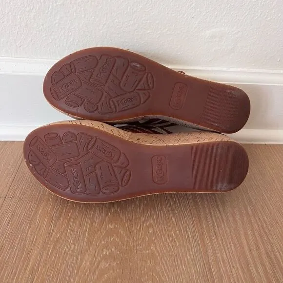 Kork Ease Devan Womens 10 Shoes Brown Leather Slip On Crisscross Platform Sandal
