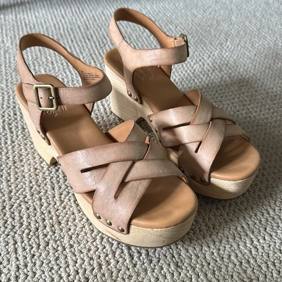 Kork Ease Wausau Platform Leather Sandals Size 9