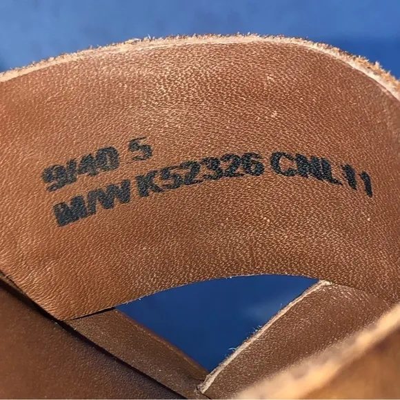 Korks By Kork-Ease Sandals Brown Leather Wedge Ankle Strap Open Toe 9