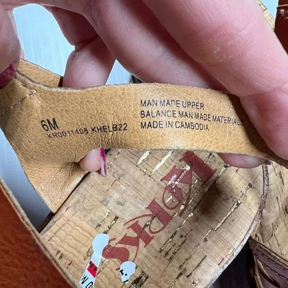 Korks by Kork-Ease Womens Size 6M Burnt Orange Strappy Marley Wedge Sandals