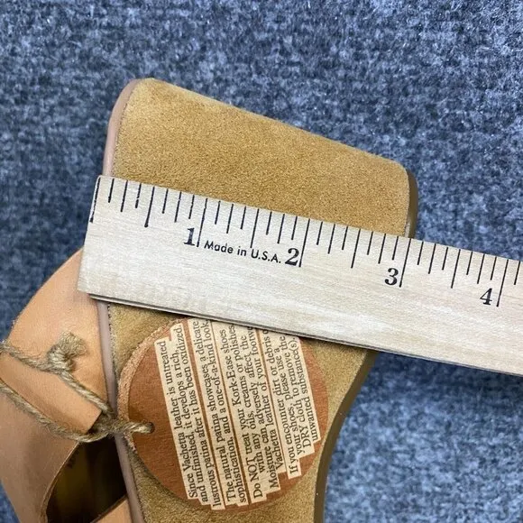 Korks Ease Lana Criss Cross Sandals 9 Beige Natural Leather Wedge NEW