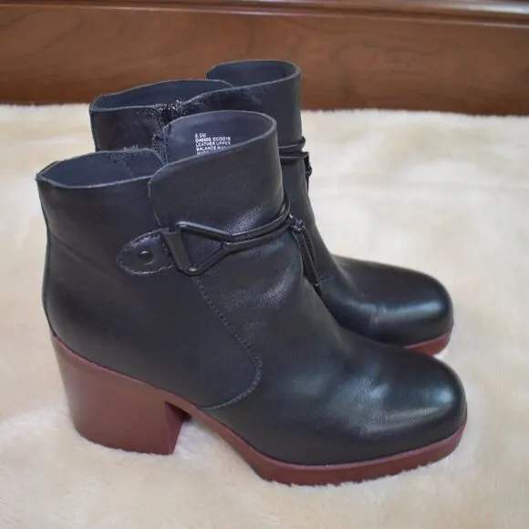 Korks Mertle Boots Womens Size 9.5 Black Leather Block Heel Platform Bootie