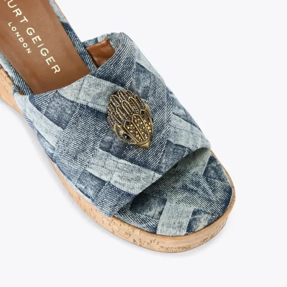 Kurt Geiger Blue Wedge Heel Sandals