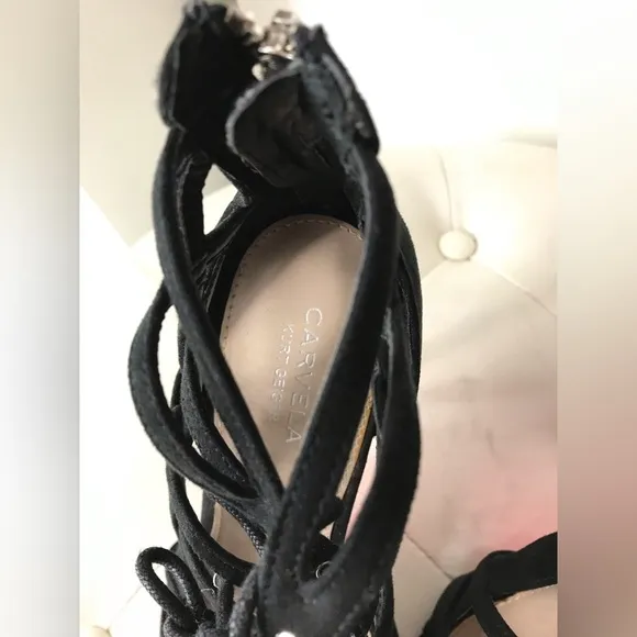 Kurt Geiger carvela pink bottom lace up high heel sandals