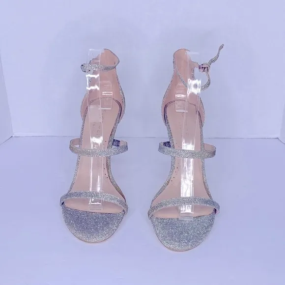 Kurt Geiger London Park Lane High Heel Sandals Metallic Silver/Gold Size 8.5