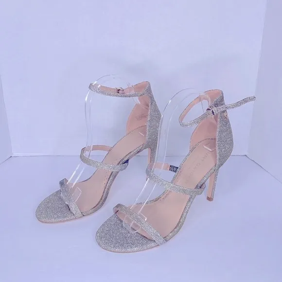 Kurt Geiger London Park Lane High Heel Sandals Metallic Silver/Gold Size 8.5