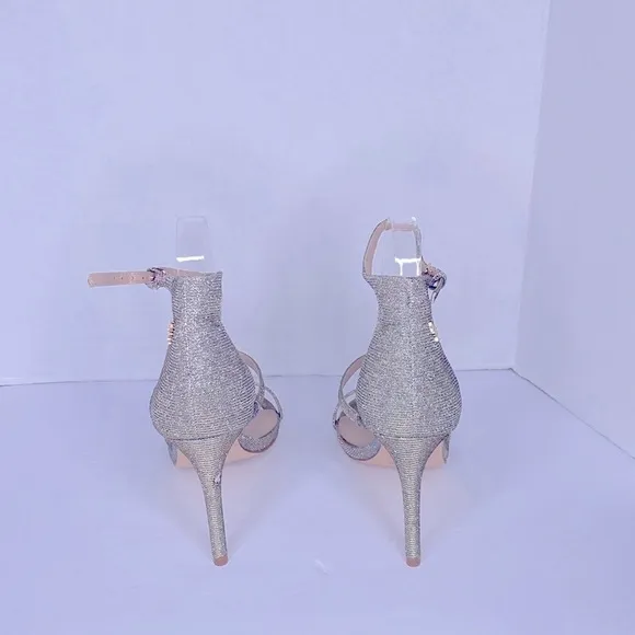 Kurt Geiger London Park Lane High Heel Sandals Metallic Silver/Gold Size 8.5