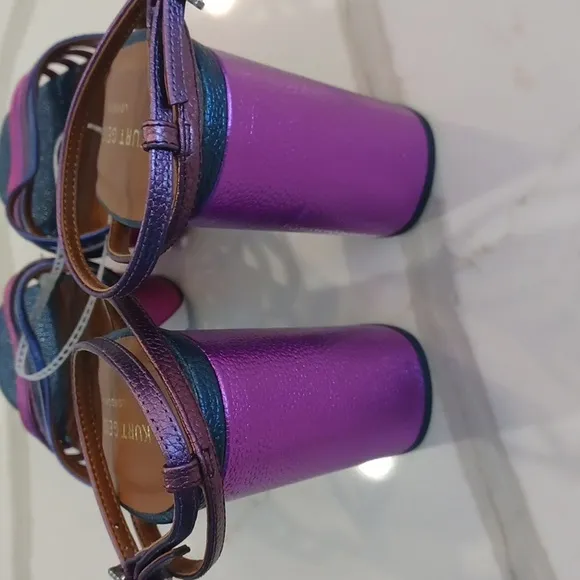 Kurt Geiger London Perria Purple Rainbow Platform Sandals SZ EU 41 FLAW